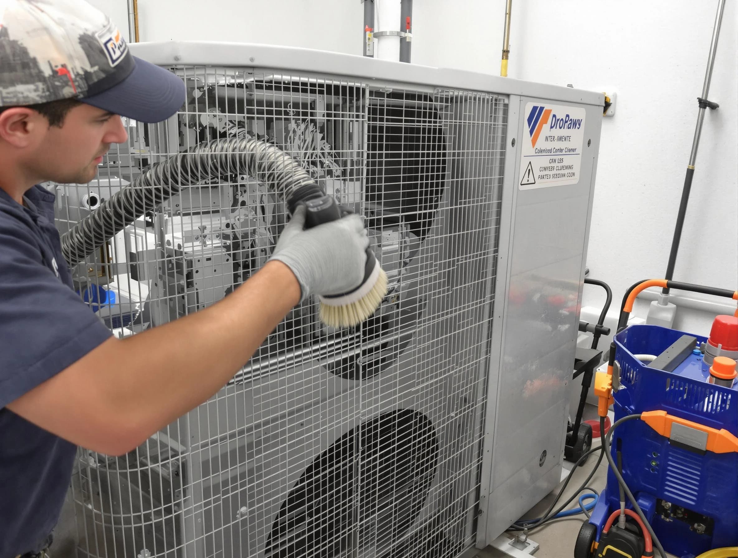 Salem Air Duct Cleaning specialist performing precision AC coil cleaning for improved system performance in Salem