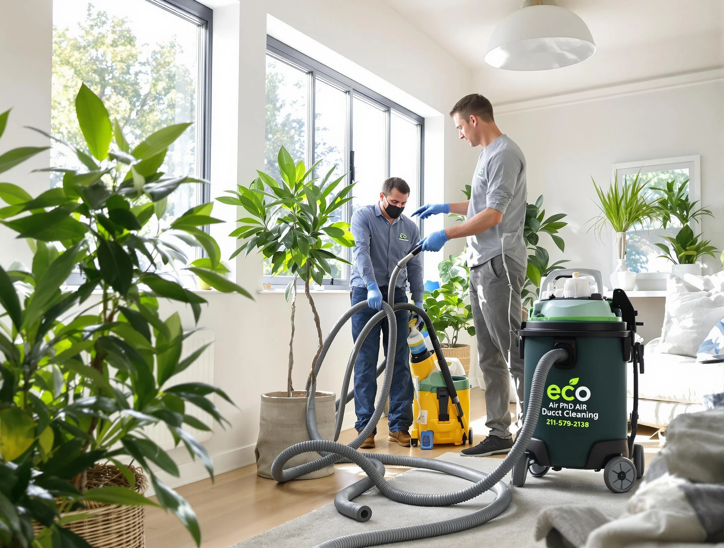Salem Air Duct Cleaning technician performing eco-friendly duct cleaning using sustainable methods in Salem
