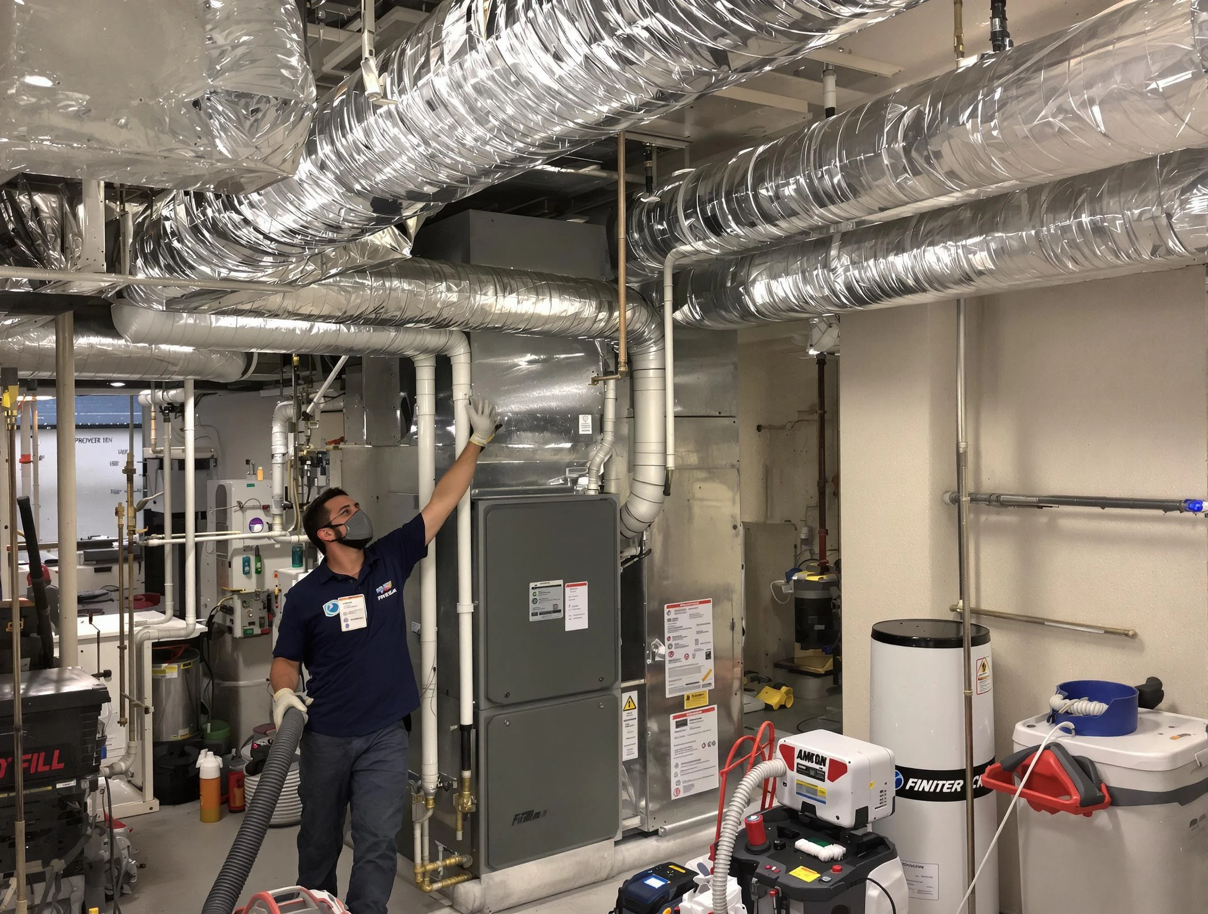 Salem Air Duct Cleaning specialist performing thorough furnace duct cleaning in a Salem residence