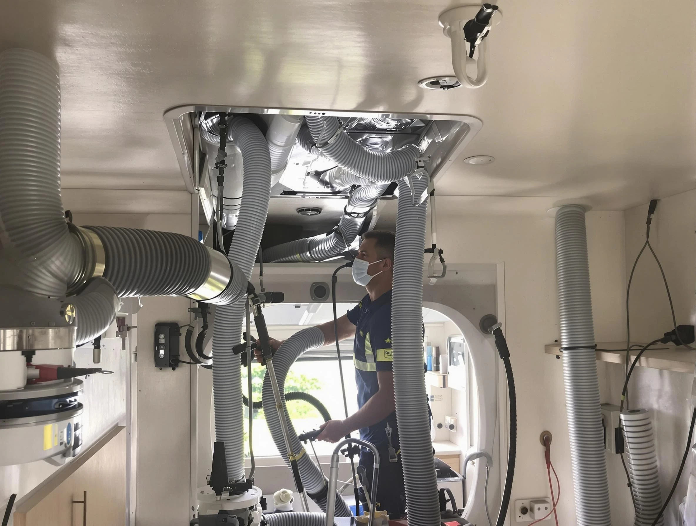 Salem Air Duct Cleaning specialist performing precise mobile home duct cleaning in Salem