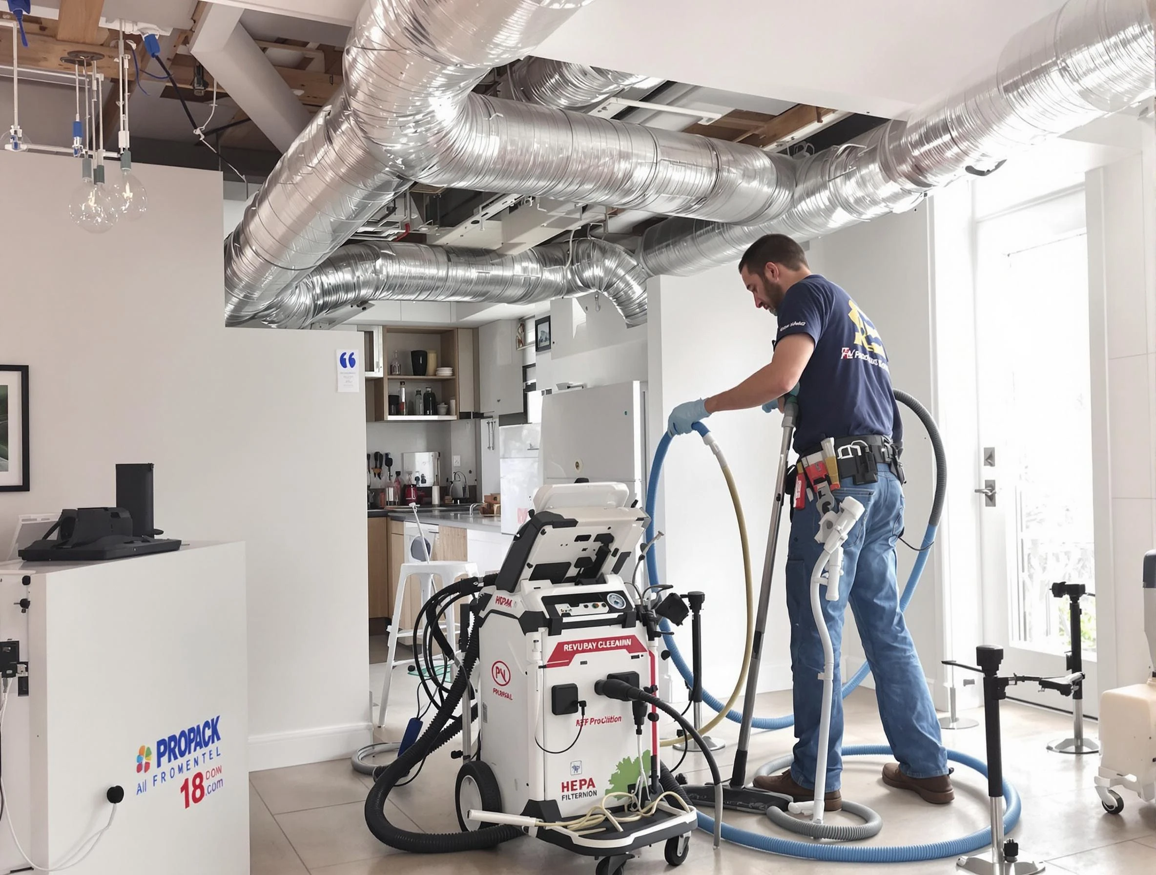 Salem Air Duct Cleaning technician performing advanced pure duct cleaning with specialized equipment in Salem